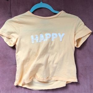 Yellow “happy” crop top
